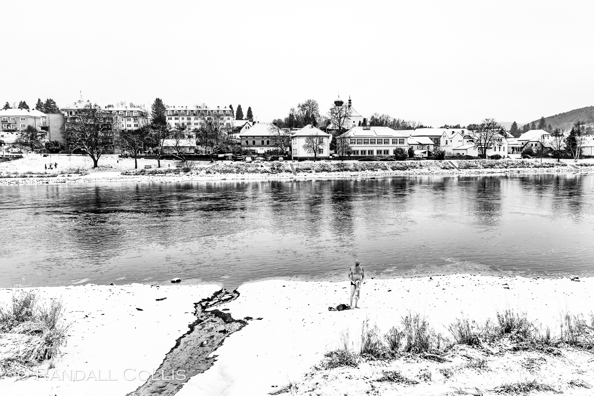 A Winter Polar Bear Swim in the Vltava River Czechia