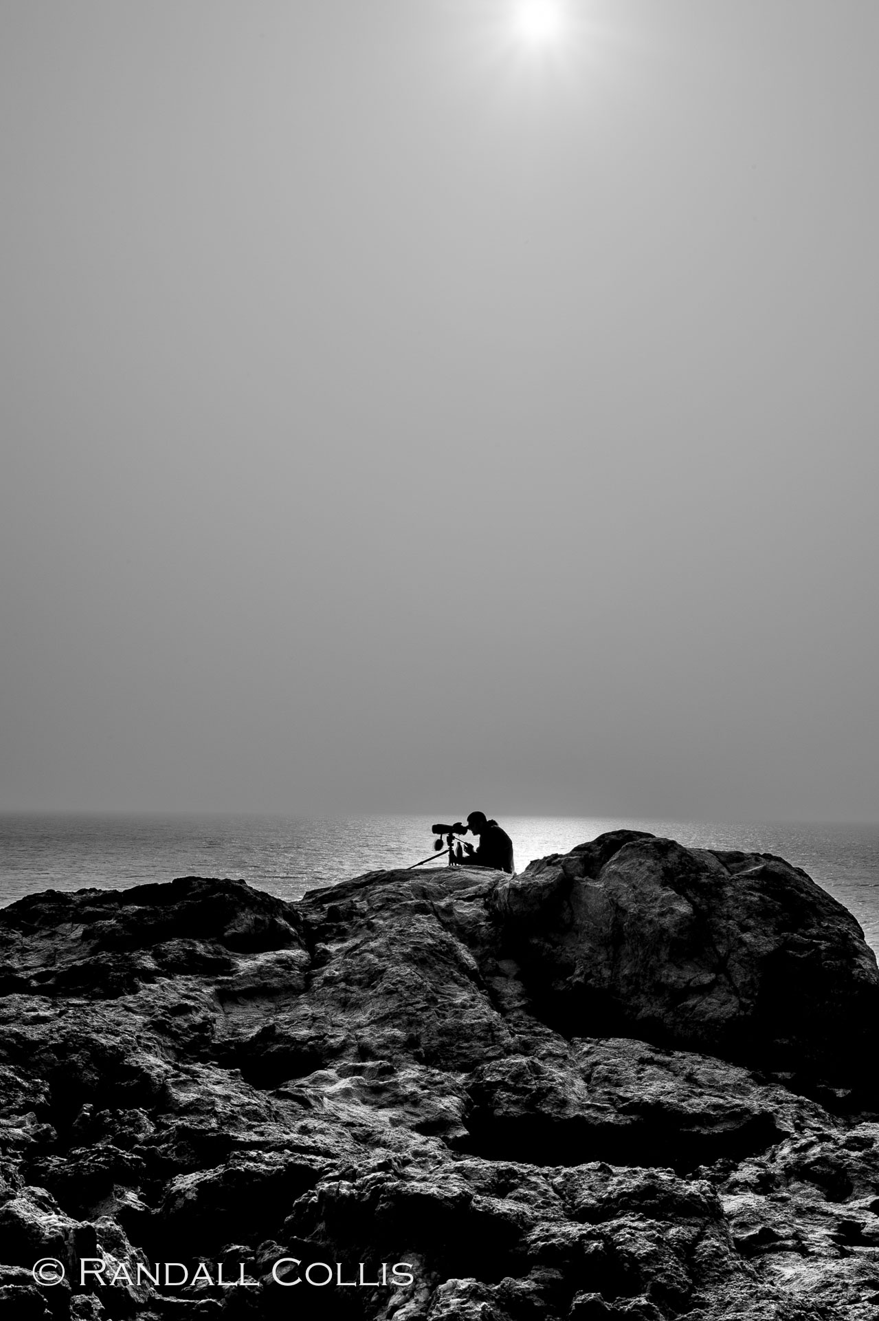 Solitude Silhouette of Photographer on a Shoreline
