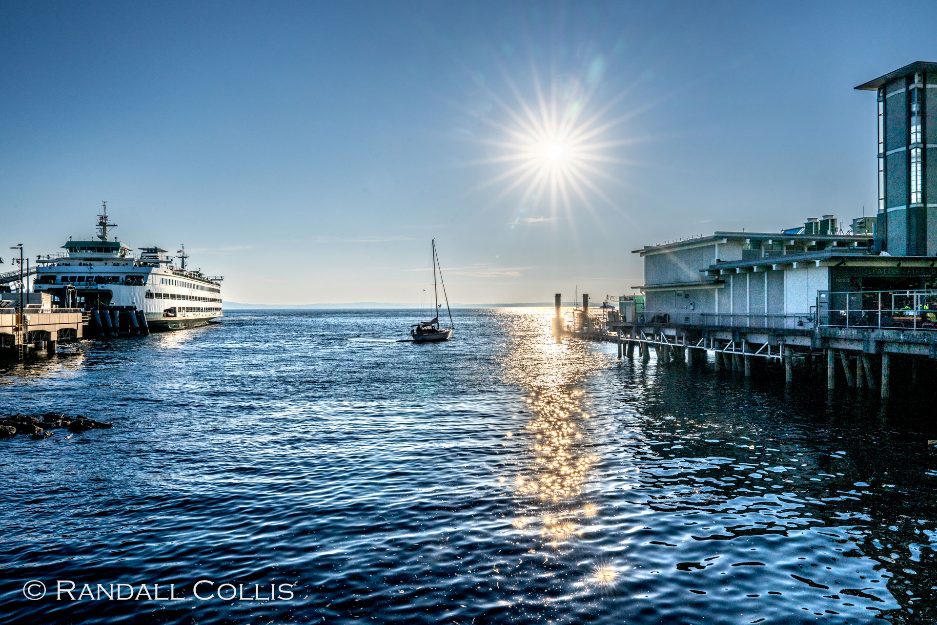 Seattle Waterfront Sunburst